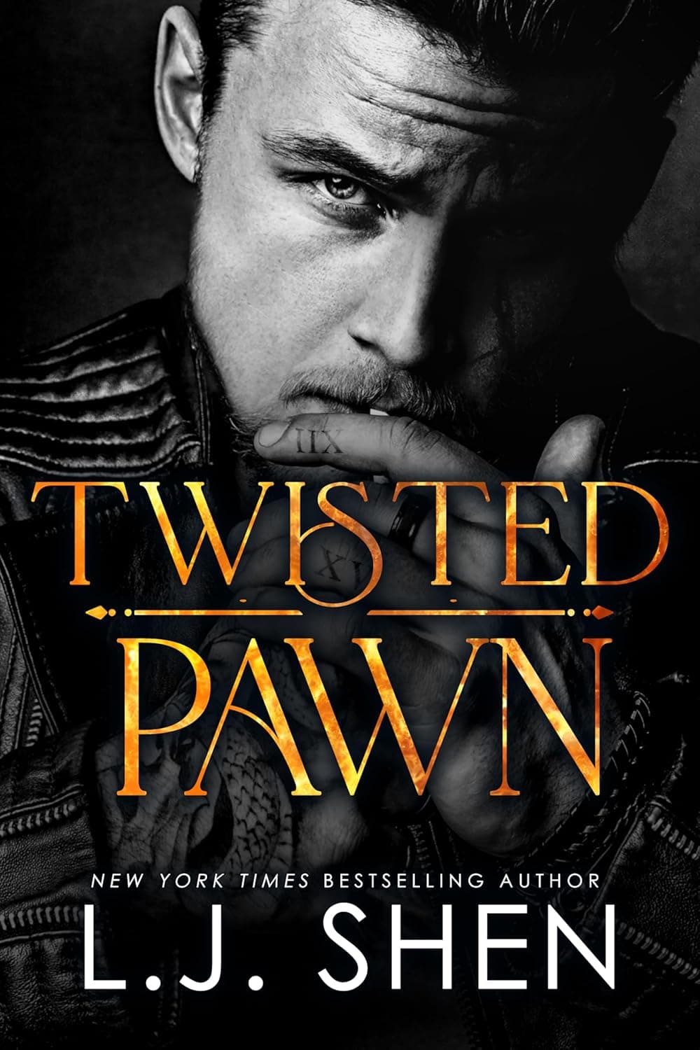 Twisted Pawn by L.J. Shen, dark cover with a twisted chess pawn, red accents, and bold gothic lettering.